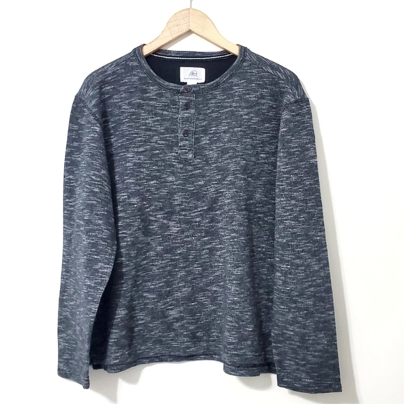 Surfside Supply Knit Henley Marled Black Mens Large - Picture 1 of 9